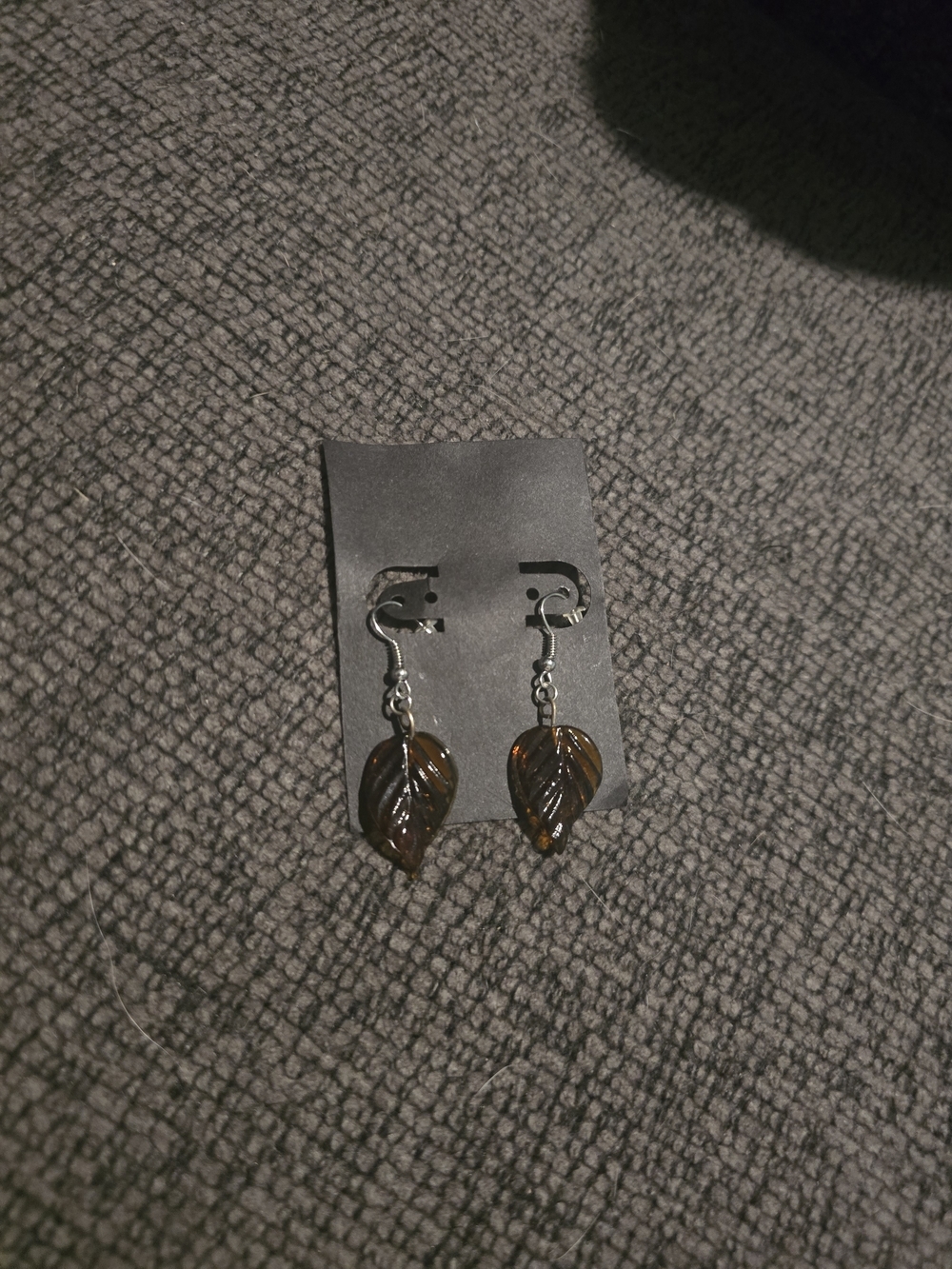 Leaf Dangle Earrings in Brown
